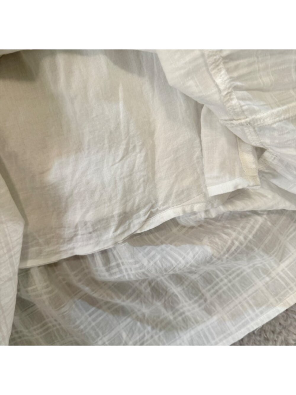 Gap White Tiered Midi Dress Puff Sleeves & Smocked Bodice Size Medium Lined - Picture 5 of 10